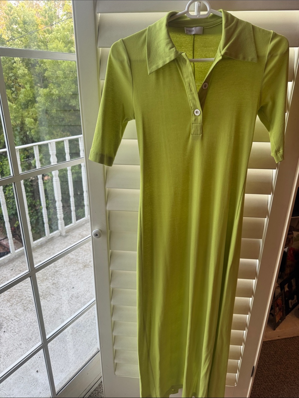 Rosetta Getty Lime Green Polo Maxi Dress